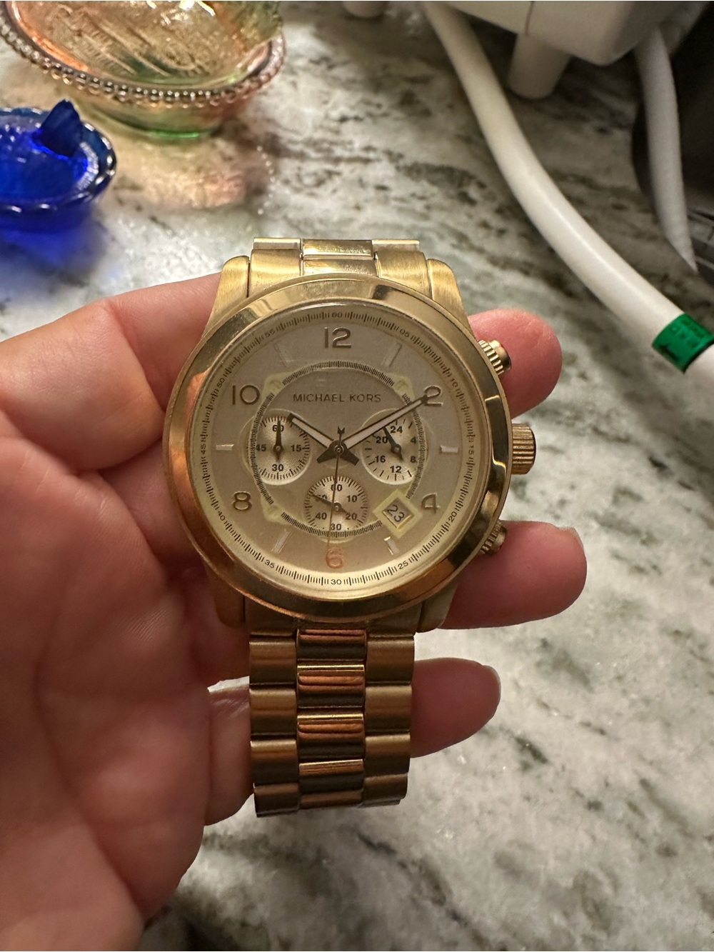 Michael Kors Men's Gold-Tone Stainless Steel Chronograph Watch